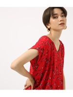 【AZUL BY MOUSSY】花柄2WAYフレンチスリーブブラウス/柄RED