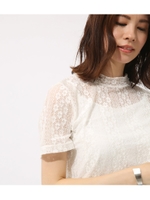 【AZUL BY MOUSSY】半袖レースプルオーバー/WHT