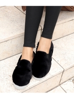 【Alluge】スムースファースリッポンスニーカー/ブラック(027)