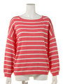 【BED＆BREAKFAST】Classic Striped Sweater ドルマン/PINK MIX