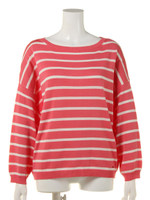 【BED＆BREAKFAST】Classic Striped Sweater ドルマン/PINK MIX