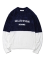 【GELATO PIQUE HOMME】’スムーズィー’バイカラージャガードプルオーバー/NVY
