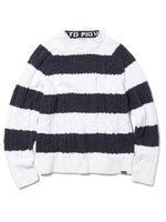 【GELATO PIQUE HOMME】ボーダーアランプルオーバー/GRY