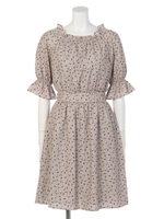 【LD prime】★2WAY★花柄ワンピース（8L05-07050）/ベージュ