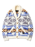 【PENDLETON】HOMMEジャガードショールカーディガン/OWHT