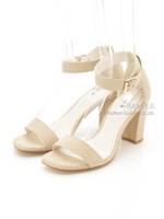 【REZOY】ストレートストラップカラースエードサンダル/ベージュスエード