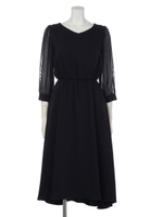 【Rew de Rew】ドットレース付イレヘムドレス（8R04-114293）/ネイビー