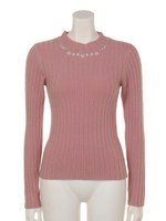 【Rew de Rew】ビジュー付ニット（8R14-10044）/ピンク