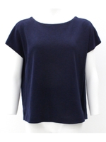 【Settimissimo】カノコリネンライク2WAYトップス/ネイビー(018)