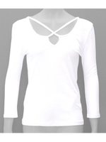 【USA】クロスストラップロングTシャツ/ホワイト(001)