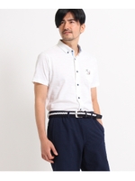 【UVカット】【吸水速乾】胸ポケットボタンダウン半袖シャツ/ホワイト(001)