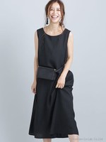 【WEB限定】Aラインワンピース/ブラック