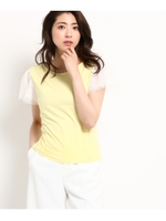【WEB限定】【洗える】ダブルチュールTシャツ/レモンイエロー(031)