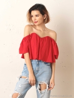 【WEB限定】オフショルトップス/レッド(WEB限定)