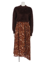 【WEB限定】シャギードッキングワンピース/ブラウン