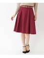【WEB限定サイズ（SS・LL）あり】リボンベルト付スカート/ボルドー(064)