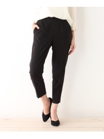 【WEB限定サイズあり】アンチピリングストレッチテーパードパンツ/ブラック(019)