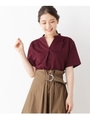 【WEB限定サイズ有り】エステルスムースブラウス/ワインレッド(063)