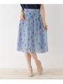 【WEB限定プライス】【WEB限定サイズ(L)あり】シアープリントタックスカート/サックス(190)