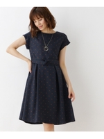 【WEB限定プライス】【WEB限定サイズ(S・LL)あり】ウエストマークワンピース/ネイビー(193)