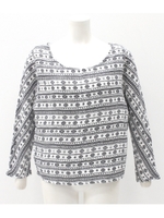 【anap mimpi】ネイティブ柄薄手TOPS/ホワイト(001)