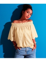 【anap mimpi】袖レースオフショルダートップス/ベージュ(005)