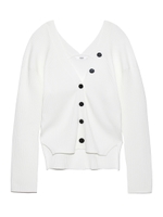 【emmi atelier】ボタンカーディガン/WHT