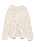 【emmi atelier】柄編みMIXニットトップス/WHT