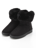 【wee willie】バックリボンムートンブーツ/ブラック