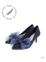 【ストレスフリー】3WAYリボンクリップパンプス/NAVY