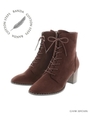 【ストレスフリー】スタッズデザインレースアップショートブーツ/DARK BROWN