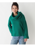 【セットアイテム】ボックスシルエットニット+スヌード/グリーン(022)