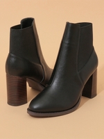 【ブーツ】切り替えサイドゴアブーツ/ブラック