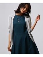 【洗える】[L]コットンリネントッパーカーディガン/グレー(010)