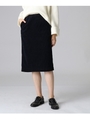【洗える】コーデュロイタイトスカート/ネイビー(093)