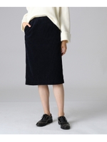 【洗える】コーデュロイタイトスカート/ネイビー(093)