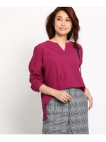 【洗える】ストレッチジョーゼットブラウス/ピンク(072)