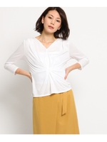 【洗える】スムースドレーププルオーバー/ホワイト(001)