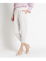 【洗える】ダブルクロステーパードパンツ/ライトグレー(011)