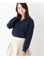 【洗える】ドビードットシャツ/ネイビー(093)