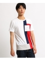 【洗える】フロントパッチワークTシャツ/ホワイト(601)