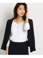 【洗える】レース切り替えプルオーバー/ホワイト(001)