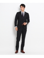 【洗濯OK】トーナルカラーチェックスーツ/ブラック(219)