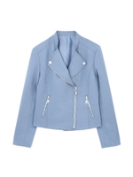 ★ドラマ「きみが心に棲みついた　第8話」瀬戸朝香さん着用★スタンドカラー ライダースブルゾン/ブルー1(111)