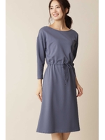 ◆[洗える][Weekend Line]ポケット付ジャージードレス/ブルー(110)