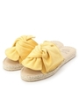◆【ふわふわクッション】リボン結びエスパサンダル/イエロー(032)