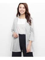 ◆【洗える】ソフトテンセルカーディガン/ライトグレー(011)