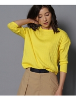 ◆【洗える】テレコベーシックプルオーバー/レモンイエロー(031)