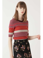 ◆リザマルチボーダーリブニット/RED(100)