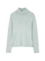 ◆大きいサイズ◆フリルタートルネックニット◆/ライトグリーン(130)